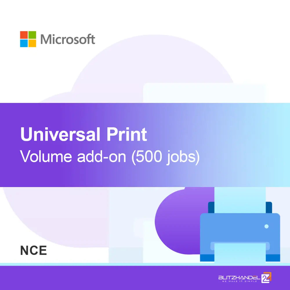 Universal Print volymtillägg (500 jobb) (NCE)