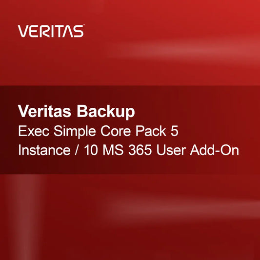 Veritas Backup Exec Simple Core Pack 5 instanser / 10 MS 365 användartillägg