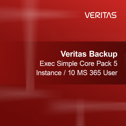 Veritas Backup Exec Enkel Kärnpaket 5 Instans / 10 MS 365 Användare